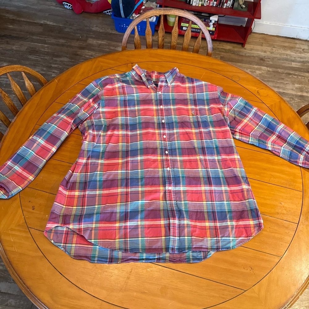 Ralph Lauren Multicolor Plaid Dress Shirt big and tall rare